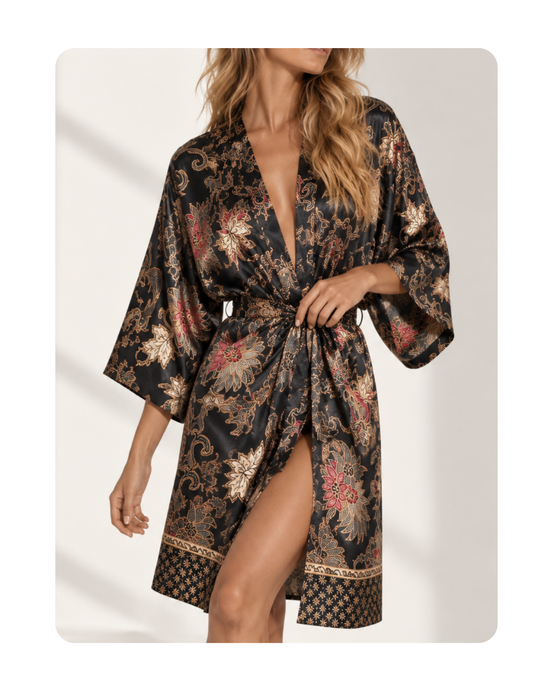 Satiin Kimono – Südaöö Must