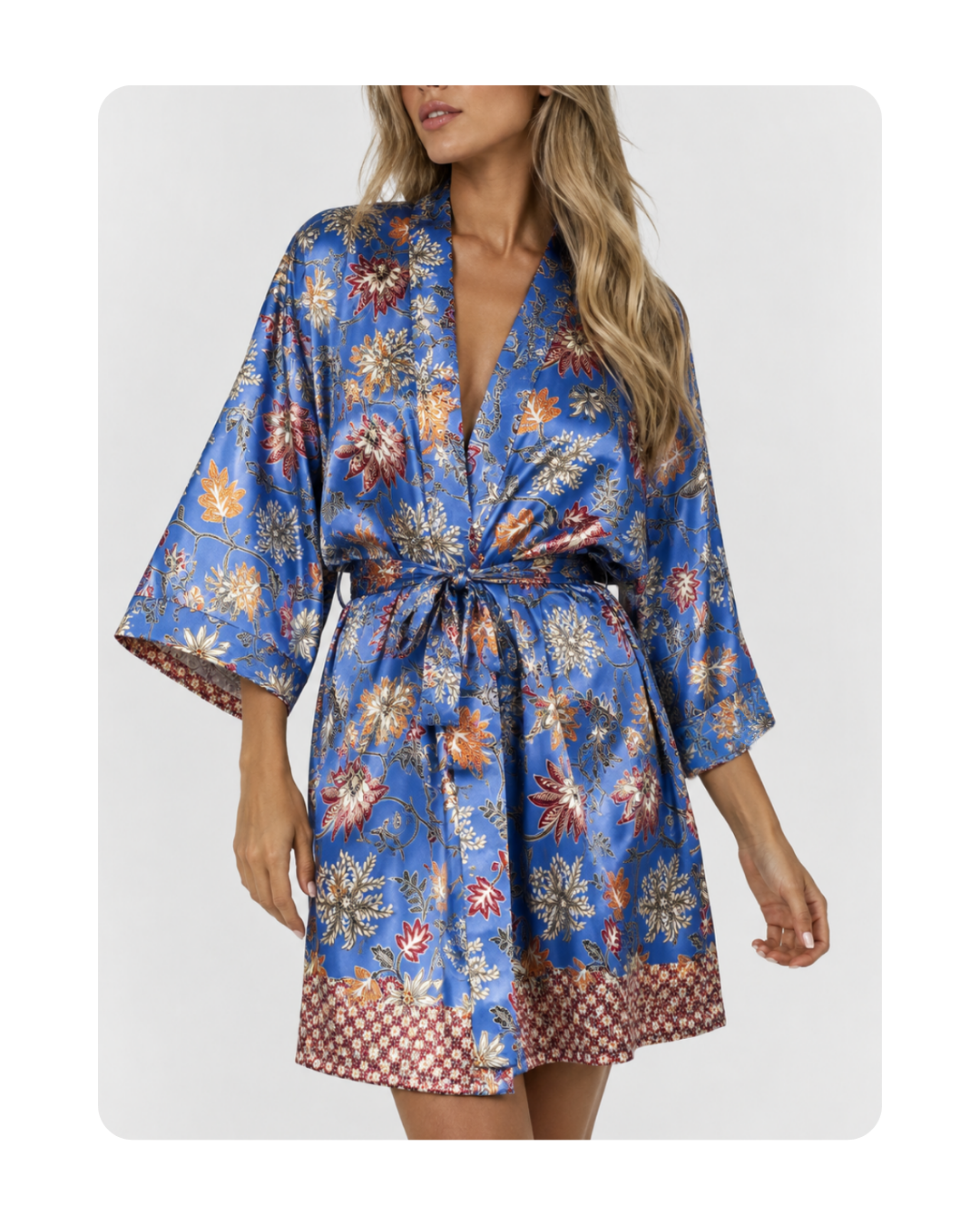 Satiin Kimono - Laluna Sinine