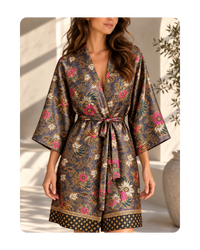 Satiin Kimono – Kakao Pruun